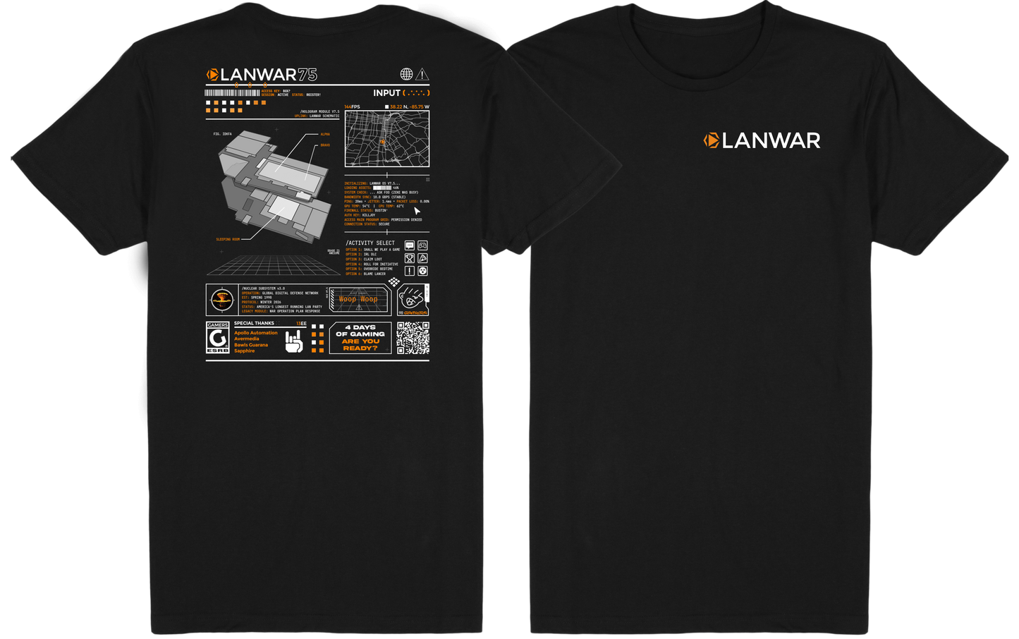 Lanwar 75 Tee - Black
