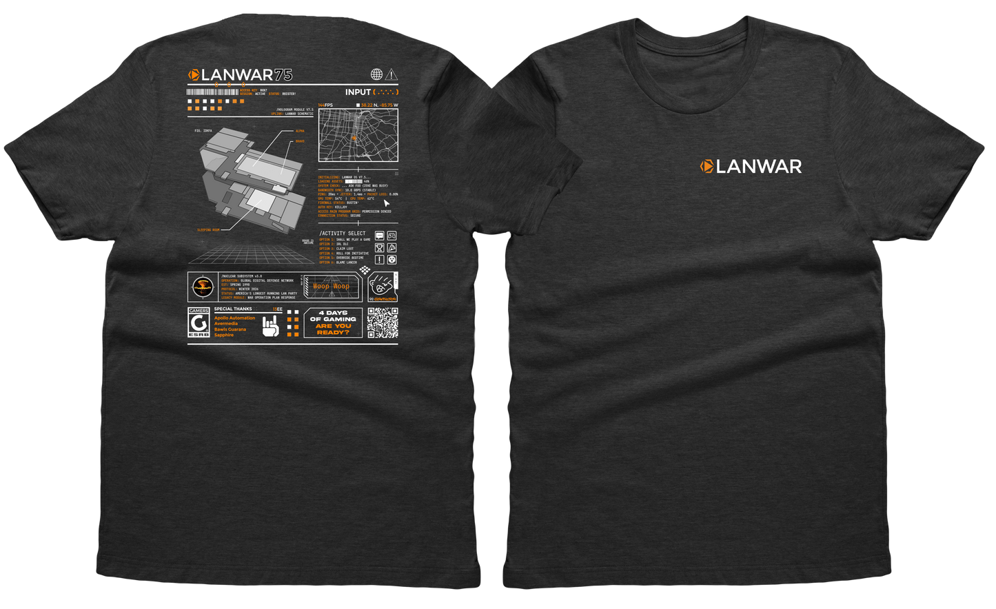 Lanwar 75 Tee - Graphite Blend